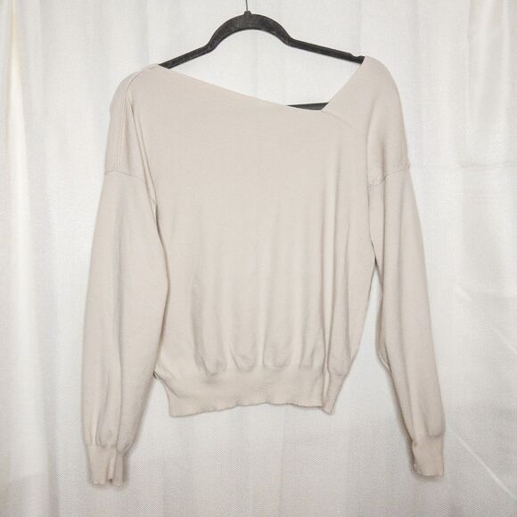 Line & Dot Women’s Neutral Off-Shoulder Sweater | Cream Size S - Picture 2 of 10